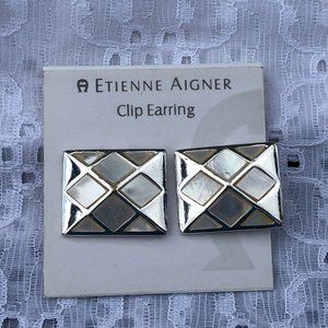 Etienne Aigner Mother of Pearl Clip On Earrings